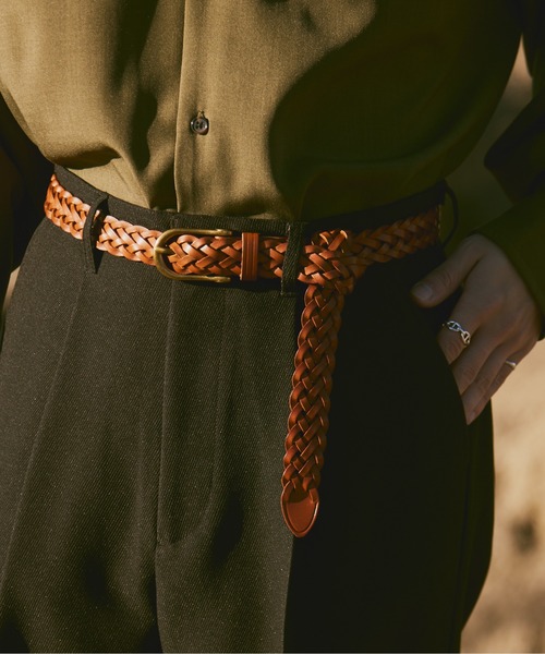 CASPER JOHN（キャスパージョン）の「Cow leather mesh belt/カウレザーメッシュベルト（ベルト・メンズ・ブラウン/ダークブラウン/ブラック/レッド・FREE）」の15枚目の写真