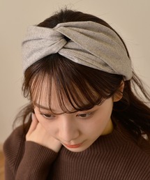 Monocoro toppi | ウール ヘリンボーン クロス ヘアターバン(ヘアバンド)