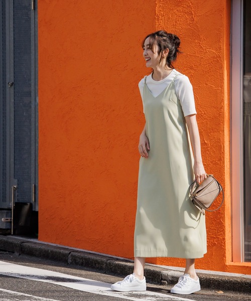 Emma Taylor（エマテイラー）の「パールストラップキャミワンピース（ワンピース・レディース・イエロー×グリーン/ベージュ/ブラック・FREE）」の13枚目の写真