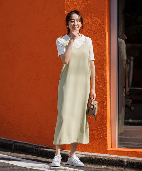 Emma Taylor（エマテイラー）の「パールストラップキャミワンピース（ワンピース・レディース・イエロー×グリーン/ベージュ/ブラック・FREE）」の12枚目の写真