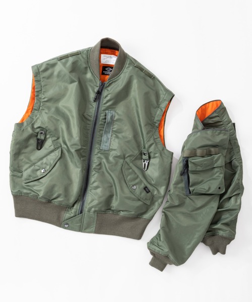MANASTASH（マナスタッシュ）の「MANASTASH×AVIREX マナスタッシュ×アヴィレックス　FIELD L-2 フィールドL-2（ミリタリージャケット・メンズ・セージグリーン/ブラック・M/L/XL）」の15枚目の写真