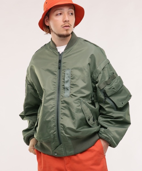 MANASTASH（マナスタッシュ）の「MANASTASH×AVIREX マナスタッシュ×アヴィレックス　FIELD L-2 フィールドL-2（ミリタリージャケット・メンズ・セージグリーン/ブラック・M/L/XL）」の3枚目の写真