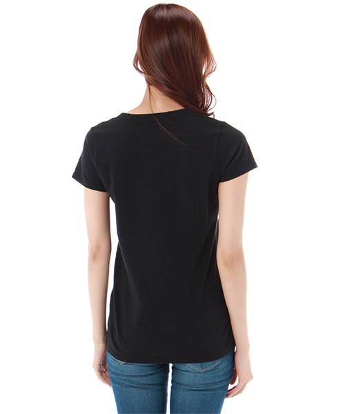 AZUL by moussy（アズールバイマウジー）の「20/-天竺ｷﾞﾀｰふなっしｰT（Tシャツ/カットソー・レディース・ブラック/オフホワイト・MEDIUM/SMALL/LARGE）」の3枚目の写真