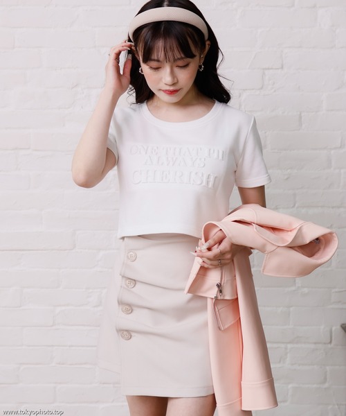 LIPSERVICE(リップサービス)の「CHERISH Tシャツ(Tシャツ/カットソー・レディース・ブラック/ピンク/ホワイト・FREE)」の6枚目の写真