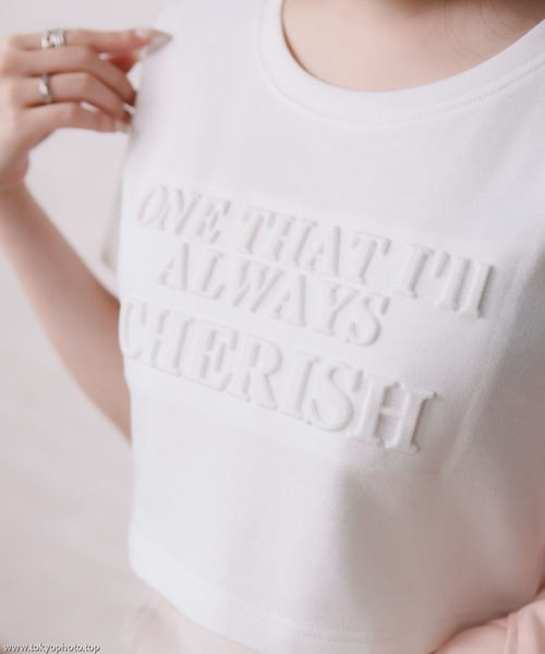LIPSERVICE(リップサービス)の「CHERISH Tシャツ(Tシャツ/カットソー・レディース・ブラック/ピンク/ホワイト・FREE)」の8枚目の写真