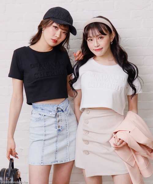 LIPSERVICE(リップサービス)の「CHERISH Tシャツ(Tシャツ/カットソー・レディース・ブラック/ピンク/ホワイト・FREE)」の9枚目の写真