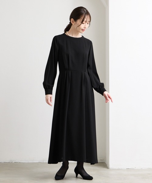 AIMER(エメ)の「【喪服・礼服・WEB限定】ベルト付きノーカラージャケット・ロングワンピース 2点セット ブラックフォーマルアンサンブル(スーツセット・レディース・ブラック・7号/9号/11号/13号/15号/17号/19号)」の14枚目の写真