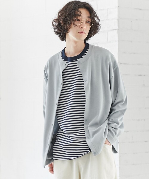 coen（コーエン）の「Wフェイスカーディガン（カーディガン/ボレロ・メンズ・ライトブルー/ベージュ/ダークグレー・S/M/L/XL）」の4枚目の写真