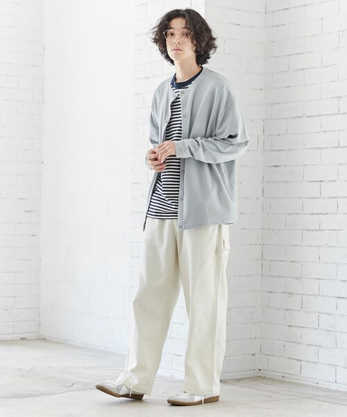 coen（コーエン）の「Wフェイスカーディガン（カーディガン/ボレロ・メンズ・ライトブルー/ベージュ/ダークグレー・S/M/L/XL）」の6枚目の写真