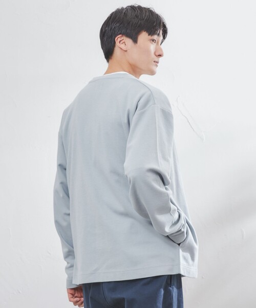 coen（コーエン）の「Wフェイスカーディガン（カーディガン/ボレロ・メンズ・ライトブルー/ベージュ/ダークグレー・S/M/L/XL）」の12枚目の写真