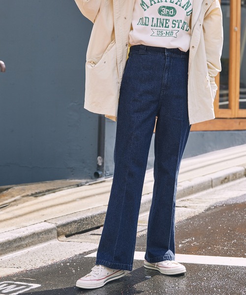 Dickies/ディッキーズ センタープレス ストレッチツイル フレア