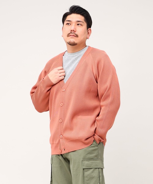 B&T CLUB(ビーティークラブ)の「ふわかる カーディガン(カーディガン/ボレロ・メンズ・アイボリー/ブルー/グリーン/ピンク・5L/4L/6L/3L)」の1枚目の写真