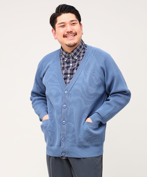 B&T CLUB(ビーティークラブ)の「ふわかる カーディガン(カーディガン/ボレロ・メンズ・アイボリー/ブルー/グリーン/ピンク・5L/4L/6L/3L)」の4枚目の写真