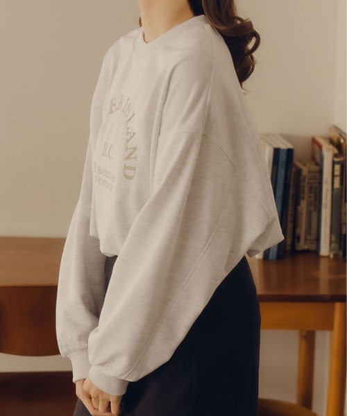 fupel（フぺル）の「ロゴ刺繍スウェット（スウェット・レディース・ライトグレー/アイボリー・FREE）」の7枚目の写真