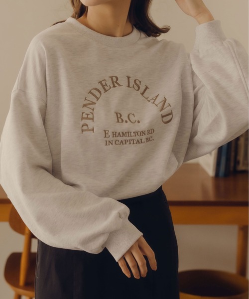 fupel（フぺル）の「ロゴ刺繍スウェット（スウェット・レディース・ライトグレー/アイボリー・FREE）」の6枚目の写真