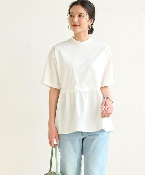 美品green label relaxing ペプラムジレ　フリンジ　ホワイト green label relaxing（グリーンレーベルリラクシング）の「プチ