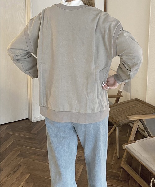shopnikoniko(ショップニコニコ)の「前後2way スウェットカーディガン(カーディガン/ボレロ・レディース・ブラック/ホワイト/パープル/グレー/グリーン・フリー)」の15枚目の写真
