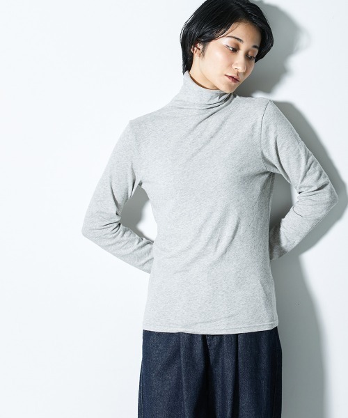 Le temps riche（ルタンリッシュ）の「ボトルハイネック長袖Ｔシャツ　UVカット　＜Le temps riche＞（Tシャツ/カットソー・レディース・杢グレー/アイボリー系/オフホワイト/ブラック・L/M）」の11枚目の写真