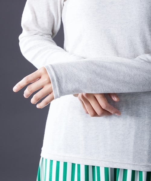 Le temps riche（ルタンリッシュ）の「ボトルハイネック長袖Ｔシャツ　UVカット　＜Le temps riche＞（Tシャツ/カットソー・レディース・杢グレー/アイボリー系/オフホワイト/ブラック・L/M）」の18枚目の写真