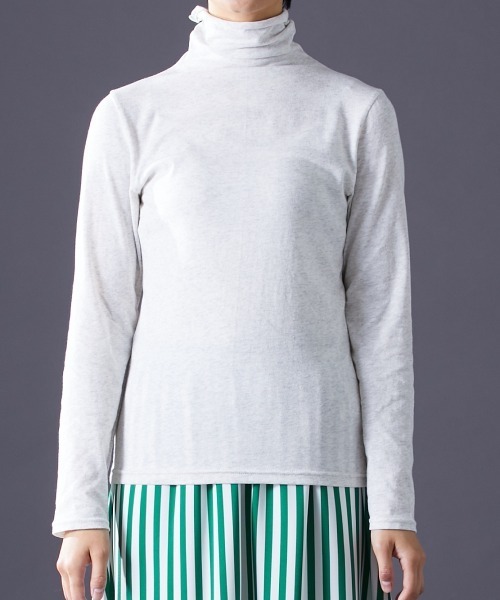 Le temps riche（ルタンリッシュ）の「ボトルハイネック長袖Ｔシャツ　UVカット　＜Le temps riche＞（Tシャツ/カットソー・レディース・杢グレー/アイボリー系/オフホワイト/ブラック・L/M）」の20枚目の写真