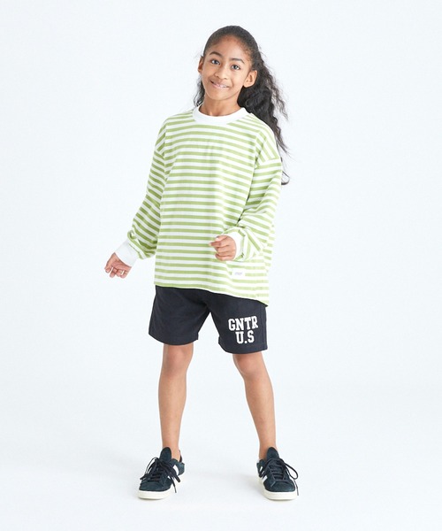 GENERATOR（ジェネレーター）の「GENERATOR/ジェネレーター　ボーダー L/S Tシャツ（Tシャツ/カットソー・キッズ・イエロー×グリーン/ブラック/ブルー・M/L/XL）」の10枚目の写真
