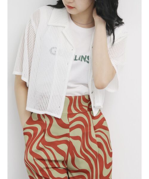 MURUA（ムルーア）の「クロスレースシャツ（シャツ/ブラウス・レディース・ホワイト/ブラック/ブルー・FREE）」の2枚目の写真