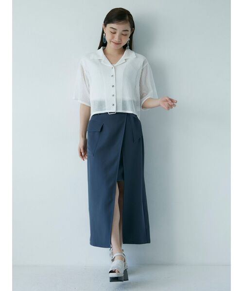 MURUA（ムルーア）の「クロスレースシャツ（シャツ/ブラウス・レディース・ホワイト/ブラック/ブルー・FREE）」の7枚目の写真