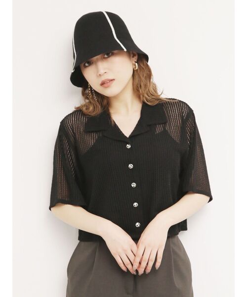 MURUA（ムルーア）の「クロスレースシャツ（シャツ/ブラウス・レディース・ホワイト/ブラック/ブルー・FREE）」の6枚目の写真