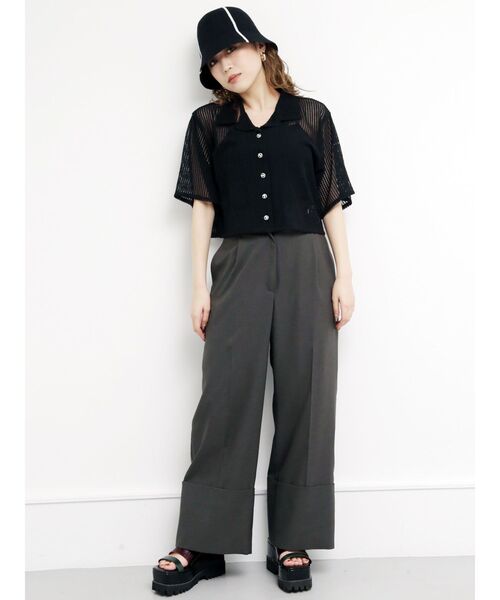 MURUA（ムルーア）の「クロスレースシャツ（シャツ/ブラウス・レディース・ホワイト/ブラック/ブルー・FREE）」の9枚目の写真