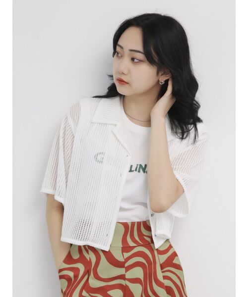 MURUA（ムルーア）の「クロスレースシャツ（シャツ/ブラウス・レディース・ホワイト/ブラック/ブルー・FREE）」の8枚目の写真