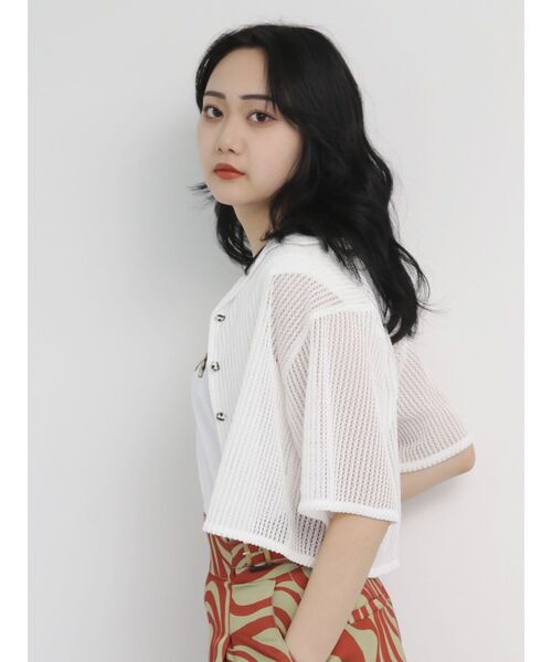 MURUA（ムルーア）の「クロスレースシャツ（シャツ/ブラウス・レディース・ホワイト/ブラック/ブルー・FREE）」の15枚目の写真