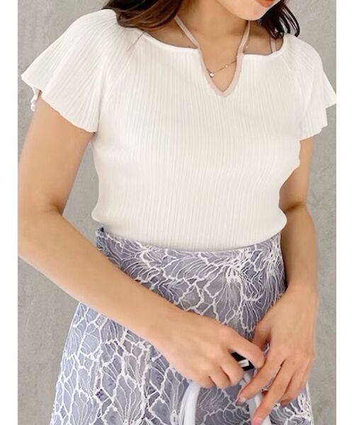 MERCURYDUO(マーキュリーデュオ)の「2WAYストラップチェンジリブニット(ニット/セーター・レディース・ピンク/オフホワイト/チャコールグレー/ブラック・FREE)」の14枚目の写真