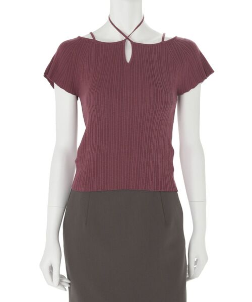 MERCURYDUO(マーキュリーデュオ)の「2WAYストラップチェンジリブニット(ニット/セーター・レディース・ピンク/オフホワイト/チャコールグレー/ブラック・FREE)」の5枚目の写真