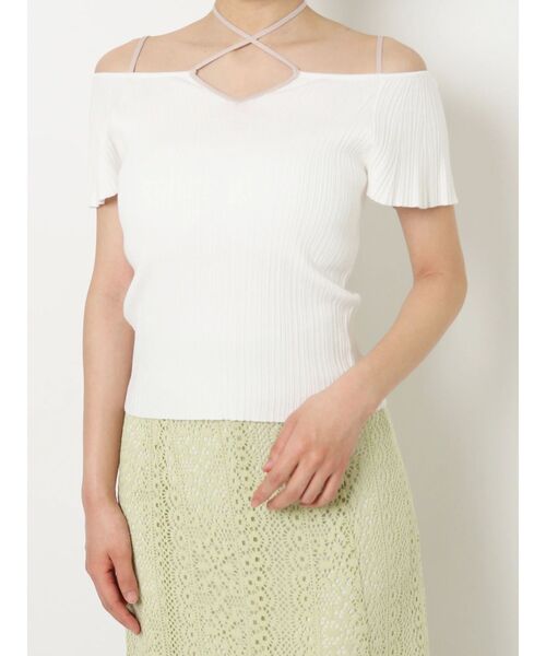 MERCURYDUO(マーキュリーデュオ)の「2WAYストラップチェンジリブニット(ニット/セーター・レディース・ピンク/オフホワイト/チャコールグレー/ブラック・FREE)」の12枚目の写真