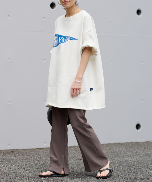 FRAMeWORK（フレームワーク）の「≪追加≫YALE/BIG-TEEスウェット2（Tシャツ/カットソー・レディース・ホワイト/ネイビー・FREE）」の2枚目の写真