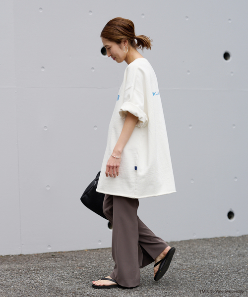 FRAMeWORK（フレームワーク）の「≪追加≫YALE/BIG-TEEスウェット2（Tシャツ/カットソー・レディース・ホワイト/ネイビー・FREE）」の9枚目の写真