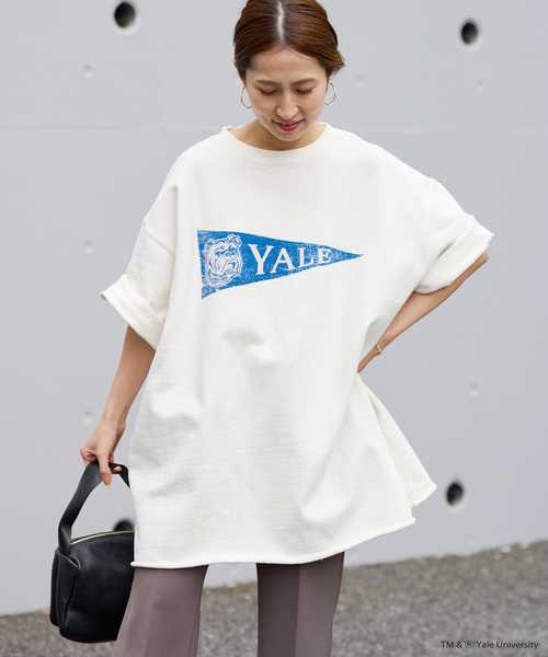 FRAMeWORK（フレームワーク）の「≪追加≫YALE/BIG-TEEスウェット2（Tシャツ/カットソー・レディース・ホワイト/ネイビー・FREE）」の7枚目の写真