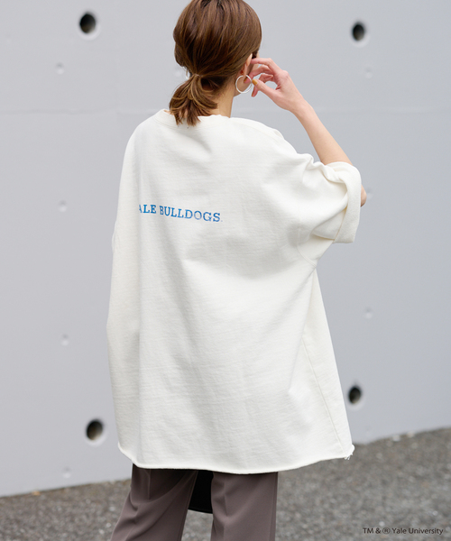 FRAMeWORK（フレームワーク）の「≪追加≫YALE/BIG-TEEスウェット2（Tシャツ/カットソー・レディース・ホワイト/ネイビー・FREE）」の4枚目の写真