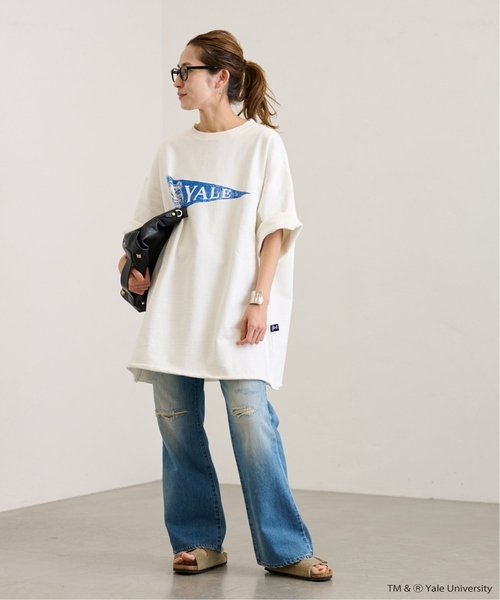 FRAMeWORK（フレームワーク）の「≪追加≫YALE/BIG-TEEスウェット2（Tシャツ/カットソー・レディース・ホワイト/ネイビー・FREE）」の3枚目の写真