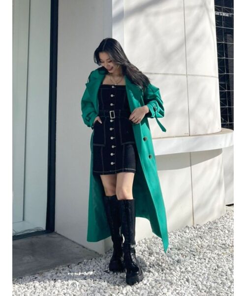 EVRIS（エヴリス）の「デニムジャンスカ（ジャンパースカート・レディース・ライトブルー/ブラック・MEDIUM/SMALL）」の18枚目の写真