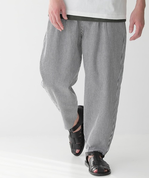 osharewalker（オシャレウォーカー）の「【廃盤】『コットンヒッコリーパンツ』（デニムパンツ・メンズ・ネイビー/アイボリー・M/L）」の2枚目の写真