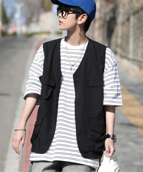 neos（ネオス）の「【neos -addictive design-】ビッグシルエット フラップポケット ツイル フィッシング ベスト（ベスト・メンズ・ブラック/カーキ/ベージュ・MEDIUM/LARGE/X-LARGE）」の2枚目の写真