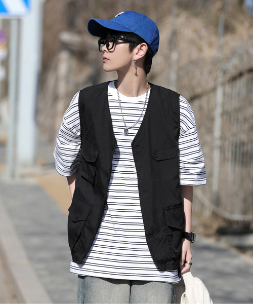 neos（ネオス）の「【neos -addictive design-】ビッグシルエット フラップポケット ツイル フィッシング ベスト（ベスト・メンズ・ブラック/カーキ/ベージュ・MEDIUM/LARGE/X-LARGE）」の4枚目の写真