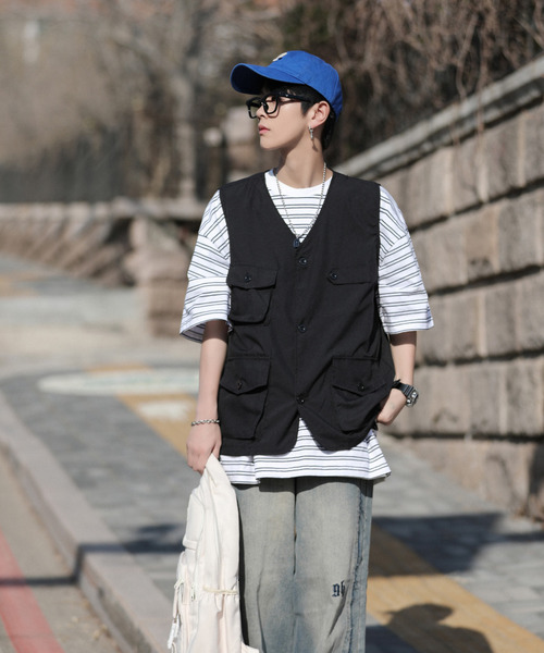 neos（ネオス）の「【neos -addictive design-】ビッグシルエット フラップポケット ツイル フィッシング ベスト（ベスト・メンズ・ブラック/カーキ/ベージュ・MEDIUM/LARGE/X-LARGE）」の8枚目の写真