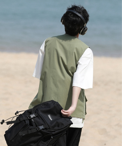 neos（ネオス）の「【neos -addictive design-】ビッグシルエット フラップポケット ツイル フィッシング ベスト（ベスト・メンズ・ブラック/カーキ/ベージュ・MEDIUM/LARGE/X-LARGE）」の12枚目の写真