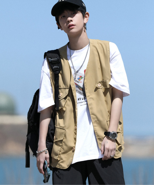 neos（ネオス）の「【neos -addictive design-】ビッグシルエット フラップポケット ツイル フィッシング ベスト（ベスト・メンズ・ブラック/カーキ/ベージュ・MEDIUM/LARGE/X-LARGE）」の14枚目の写真