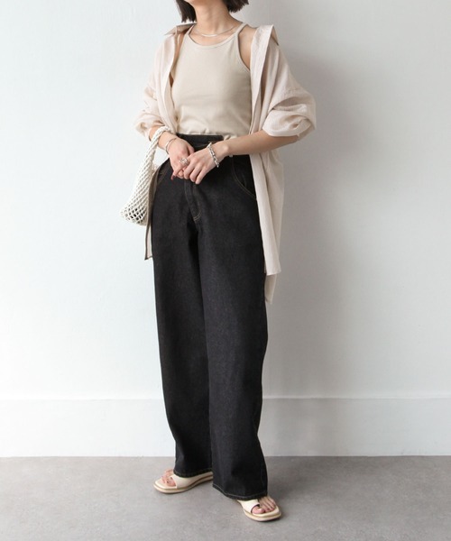 Chillfar（チルファー）の「テレコカップ付きアメスリタンク（タンクトップ・レディース・チャコール/ブルー/オフホワイト/ブラック/グレイッシュベージュ・FREE）」の18枚目の写真