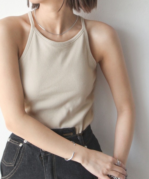 Chillfar（チルファー）の「テレコカップ付きアメスリタンク（タンクトップ・レディース・チャコール/ブルー/オフホワイト/ブラック/グレイッシュベージュ・FREE）」の20枚目の写真