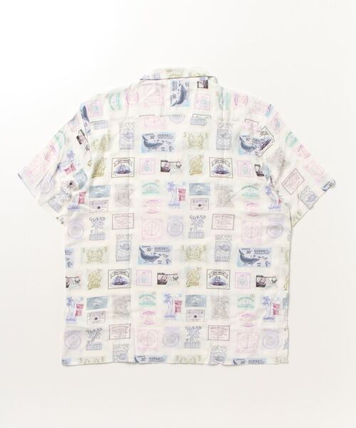 Guess(ゲス)の「GUESS Originals Eco Rayon Stamp Shirt 半袖 シャツ(シャツ/ブラウス・メンズ・ホワイト・LARGE/X-LARGE/MEDIUM/SMALL)」の6枚目の写真