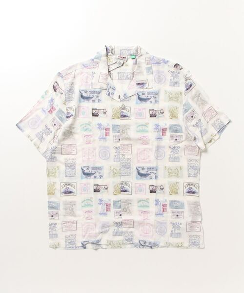 Guess(ゲス)の「GUESS Originals Eco Rayon Stamp Shirt 半袖 シャツ(シャツ/ブラウス・メンズ・ホワイト・LARGE/X-LARGE/MEDIUM/SMALL)」の7枚目の写真